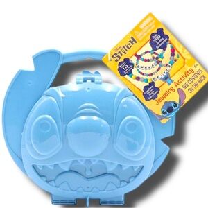 Disney Stitch Jewelry Activity Case Bead Kit NWT Blue Storage Box